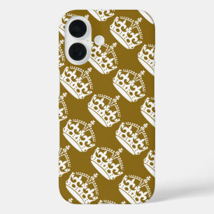 Coque Pour iPhone 16 Gardez votre calme et continuez Couronne blanche s