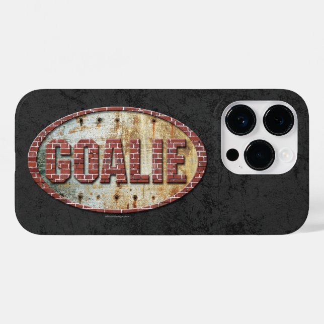 Coques Case-Mate iPhone gardien de hockey sur fer (Verso (horizontal))