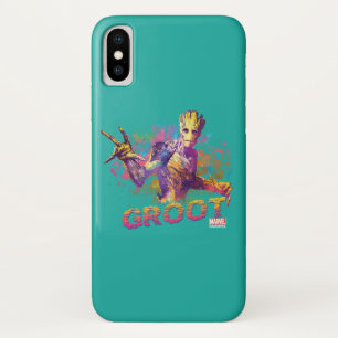 Coque iPhone X Gardiens de la Galaxie   Groot Neon Graphic