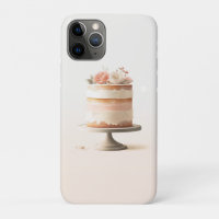 Gâteau Floral Élégant Rose Pêche Cuisine Boulanger
