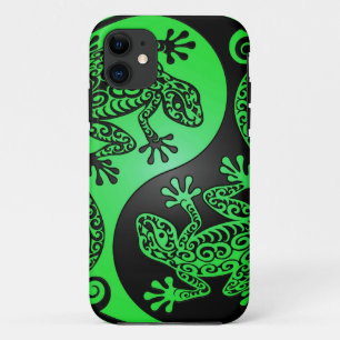 Coque iPhone 11 Geckos verts et noirs de Yin Yang
