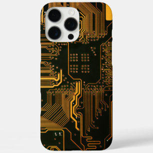 Coques iPhone 16 Pro Max Geek Sortie carte circuit électronique orange PCB 