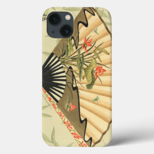 iPhone 13 Case Geisha Fan with Leaves and Floral Print