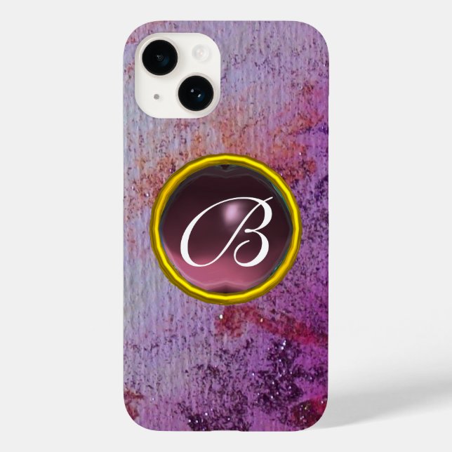 Coques Case-Mate iPhone GEM MONOGRAM ABSTRAIT violet (Verso)