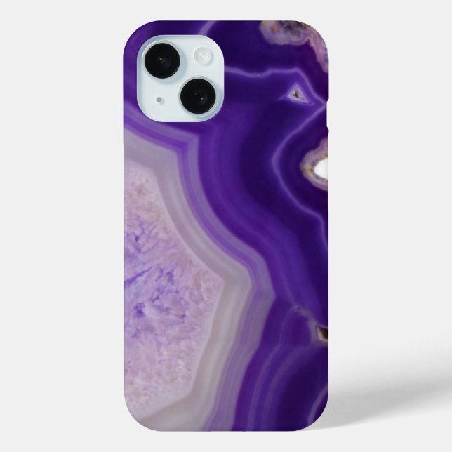 Coques Case-Mate iPhone Géode Agate Violet Personnalisé (Verso)