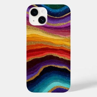 Coque Pour iPhone 14 Géode d'agate arc-en-ciel vibrant