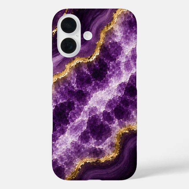 Coques Case-Mate iPhone Géode de marbre d'améthyste de luxe (Verso)