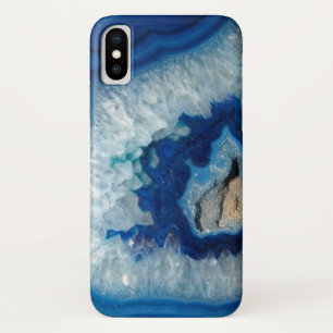 Coque iPhone X Géode Sapphire Blue Agate