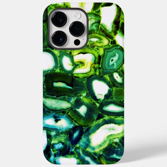 Coques Case-Mate iPhone Géode vert Abstrait, pierre verte (Verso)