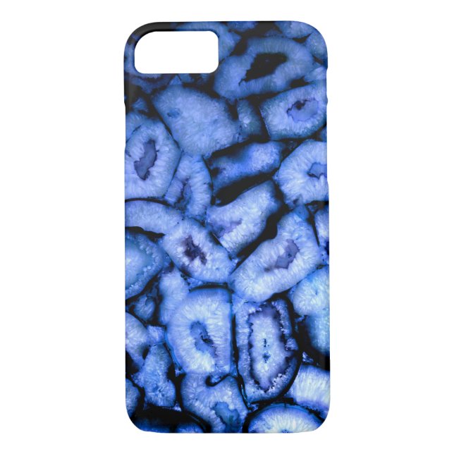 Coques Case-Mate iPhone Géodes Agate Quartz Bleu (Dos)