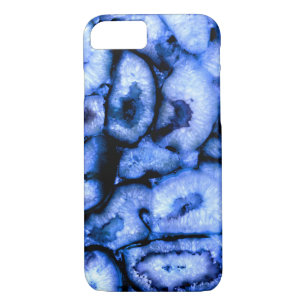 Coques Pour iPhone Géodes Agate Quartz Bleu