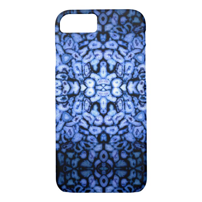 Coques Case-Mate iPhone Géodes Agate Quartz Bleu (Dos)