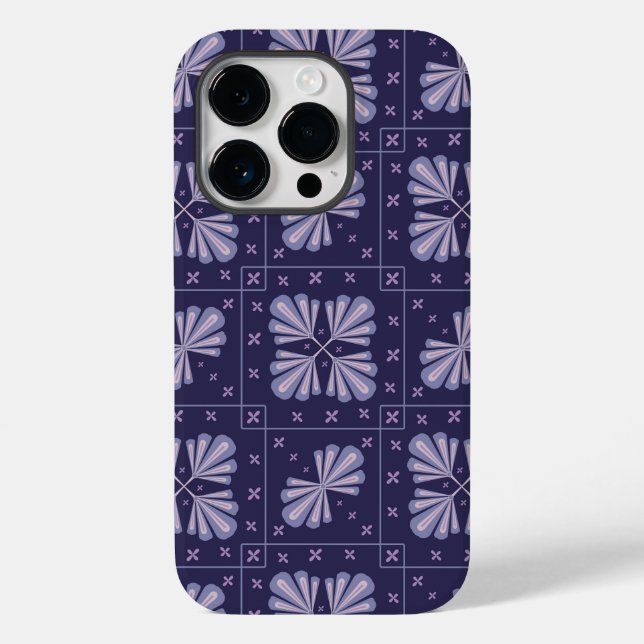 Coques Case-Mate iPhone Geometric Flower Petals Abstract Repeat Pattern (Verso)