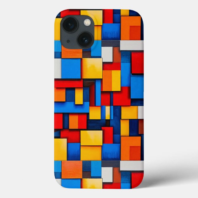 Coques Case-Mate iPhone Géométrie Abstraite Minimale Blocs Modernes Coloré (Verso)