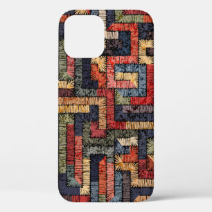 Case-Mate iPhone Case Géométrie brodée, texture ethnique