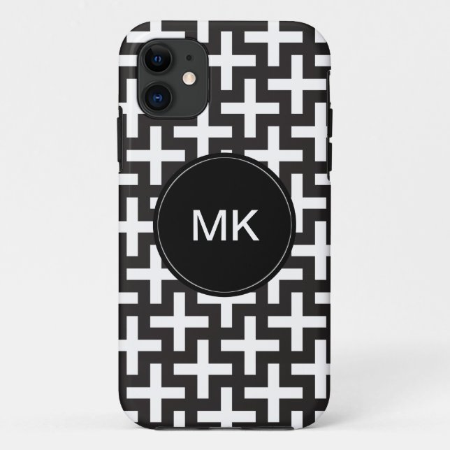 Coques Case-Mate iPhone Géométrie noir et blanc (Dos)