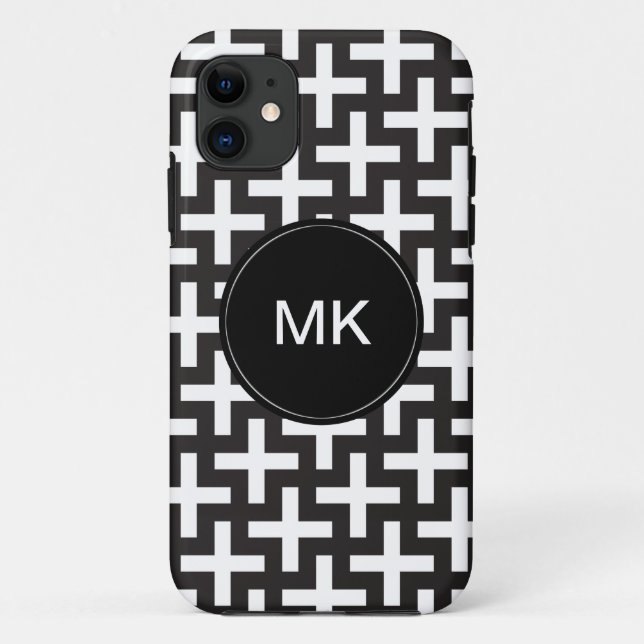 Coques Case-Mate iPhone Géométrie noir et blanc (Dos)