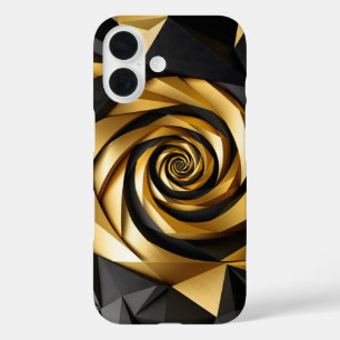Coque Pour iPhone 16 Géométrie spirale dorée