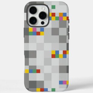 Coques iPhone 16 Pro Max Géométrique moderne Art couleur Carré Motif gris