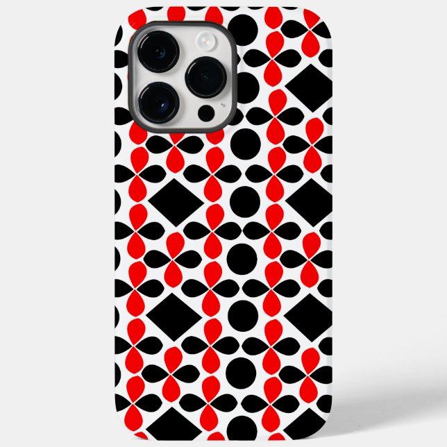 Coques Case-Mate iPhone Géométrique noir rouge (Verso)