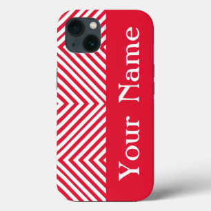 Coques Pour iPhone Geranium Diamond Chevron avec le nom @ Emporiomoff