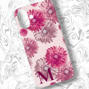 Coques iPhone 16 Plus Gerbera rose Fleurs marguerites sur floral rose cl
