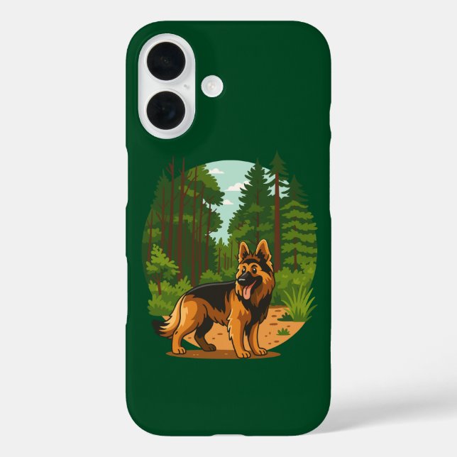 Coques Case-Mate iPhone German Shepherd Forest Adventure Dog  (Verso)