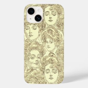Coque Pour iPhone 14 Gibson filles victorieuse illustration sépia or