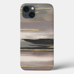 iPhone 13 Coque Gilded Morning Fog II Gold Abstract Print
