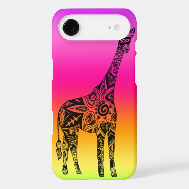Coques Case-Mate iPhone Girafe au néon rose et verte (Verso)