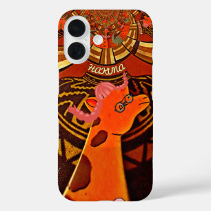 Coque Pour iPhone 16 Girafe avec deux queues de ponytail art