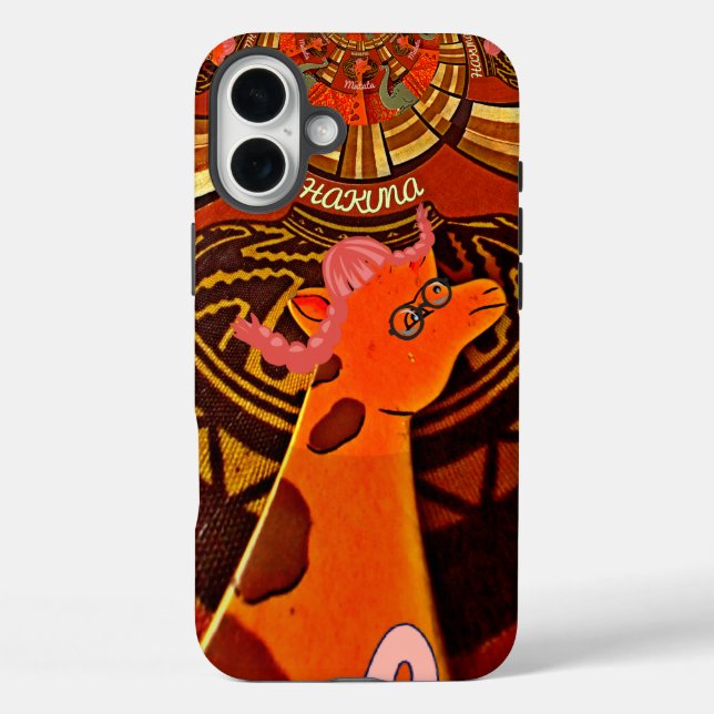 Coques Case-Mate iPhone Girafe avec deux queues de ponytail art (Verso)