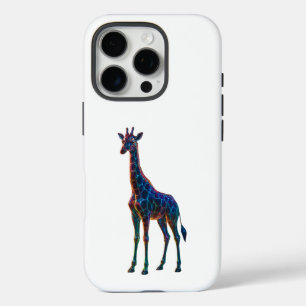 Coques iPhone 16 Pro Giraffe Art en verre arc-en-ciel