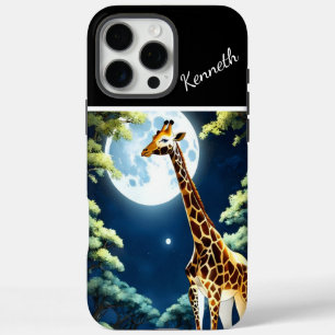 Coques iPhone 16 Pro Max Giraffe Boire Sous La Lune