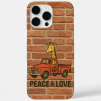 Giraffe cool à bord d'un camion de paix