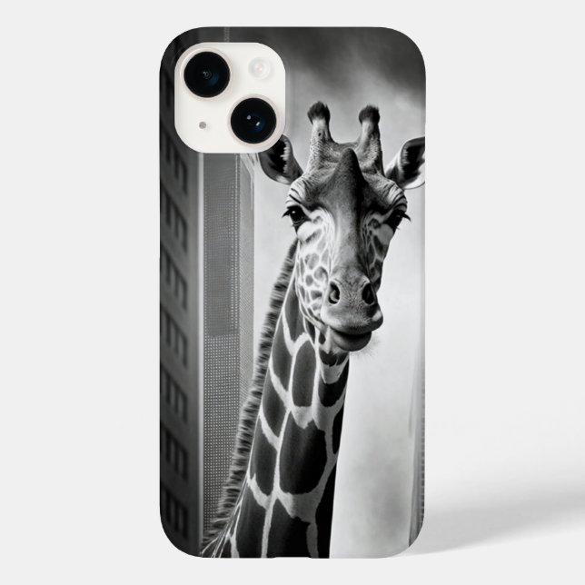 Coques Case-Mate iPhone Giraffe dans une cityscape (Verso)