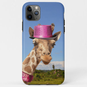 Case-Mate iPhone Case Giraffe en casquette rose étincelant