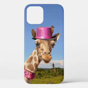 Case-Mate iPhone Case Giraffe en casquette rose étincelant