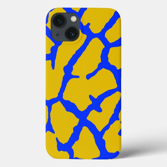 Coques Case-Mate iPhone Giraffe Imprimer bleu jaune (Verso)