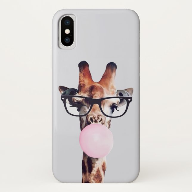 COQUES Case-Mate iPhone GIRAFFE PORTANT DES VERRES SOUFFRANT UN BUBBLEGUM  (Dos)
