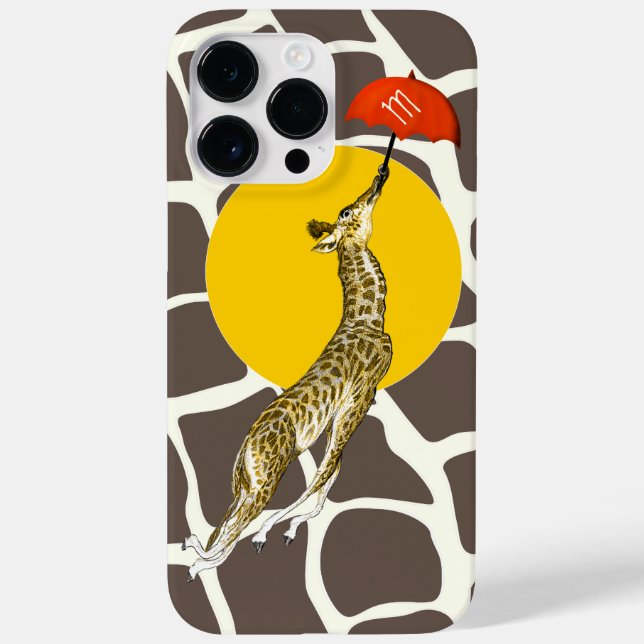 Coques Case-Mate iPhone Giraffe rouge parapluie Brown Giraffe Motif (Verso)