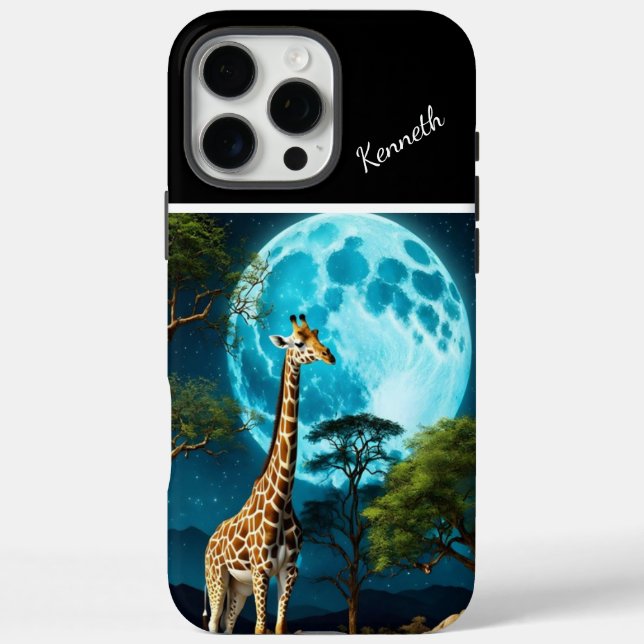 Coques Case-Mate iPhone Giraffe sous le clair de lune (Verso)