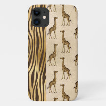 Giraffe & Tigre Imprimer Or Brown Plutôt Chic