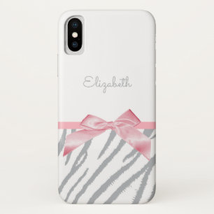 Case-Mate iPhone Case Girl Grey Tiger Stripes Poster de animal Avec Nom
