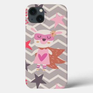 iPhone 13 Coque Girl Superhero Bunny