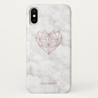 Girly Faux Rose Gold Coeur géométrique | Revêtemen