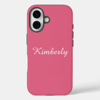 Coque Pour iPhone 16 Girly Pink with Name 