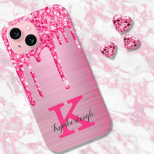Coque Pour iPhone 15 Girly Rose Parties scintillant Drivers Chic Glam M