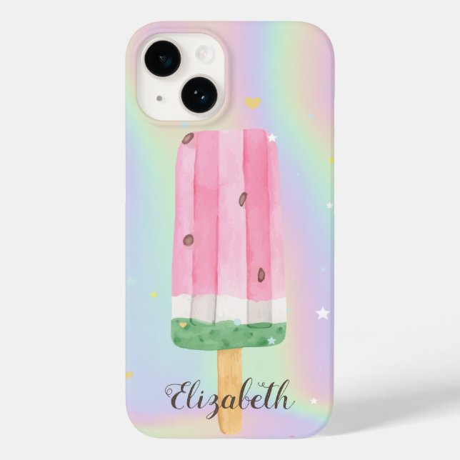 Coques Case-Mate iPhone Glace à l'aquarelle holographique Cool (Verso)