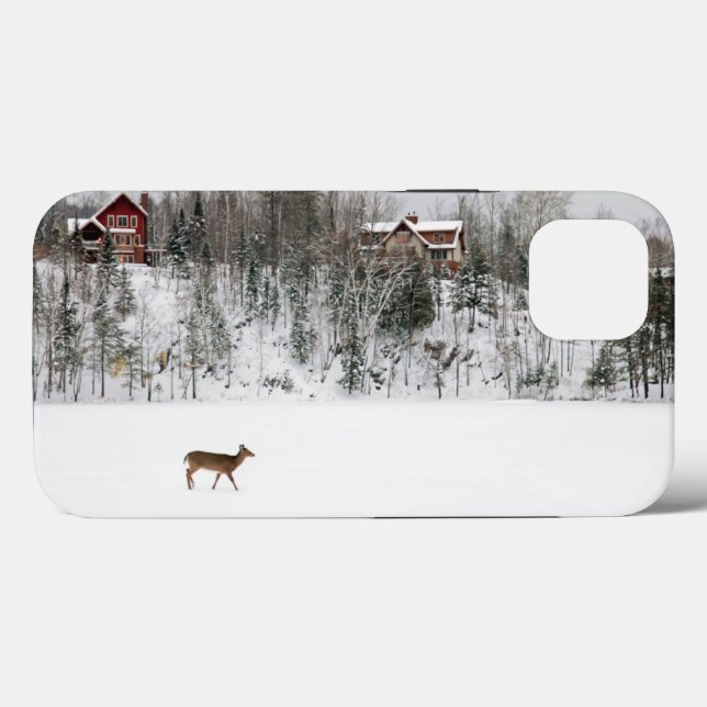 Coques Case-Mate iPhone Glace et neige | Cerf en Neige Québec, Canada (Verso (horizontal))